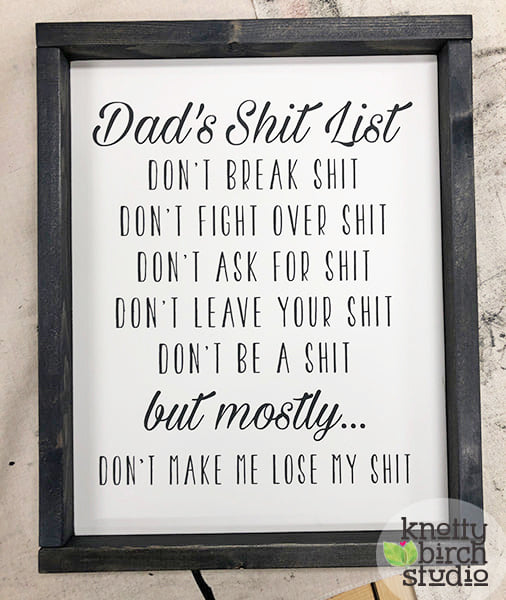 DAD or MOM SH*T LIST