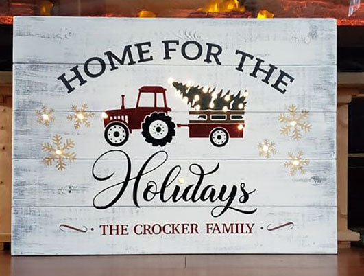 Vintage Holiday Truck Sign ••WITH LIGHTS••
