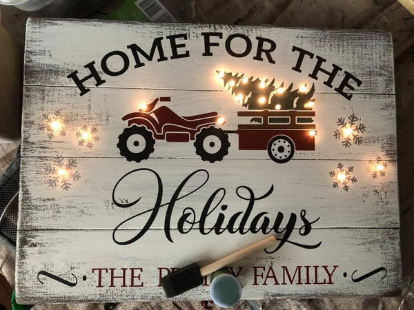 Vintage Holiday Truck Sign ••WITH LIGHTS••